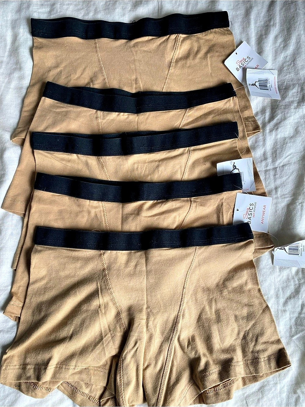 NWT Women Tan & black boxer briefs size small